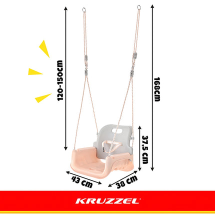 Dětská houpačka 3v1, nastavitelná lana, nosnost 30kg