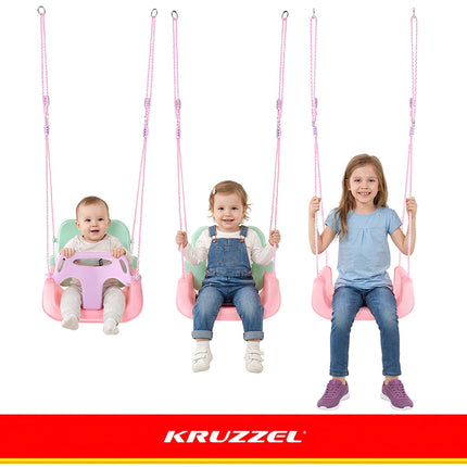 Dětská houpačka 3v1, nastavitelná lana, max. zatížení 30kg