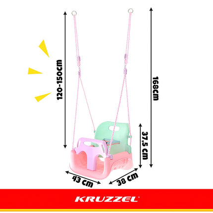 Dětská houpačka 3v1, nastavitelná lana, max. zatížení 30kg