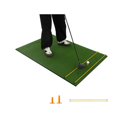 3 v 1 golfová odpalovací podložka s umělou trávou, 2 týčky, 2 zaměřovací tyče a 6 předvrtaných otvorů 60" x 47"