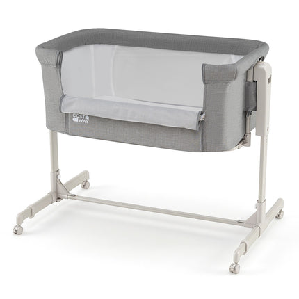 3-in-1 Height-Adjustable Baby Crib with Wheels - Grey