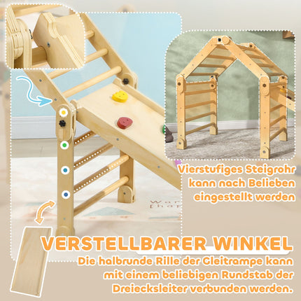 3-in-1 Indoor Climbing Frame with Slide and Ladder