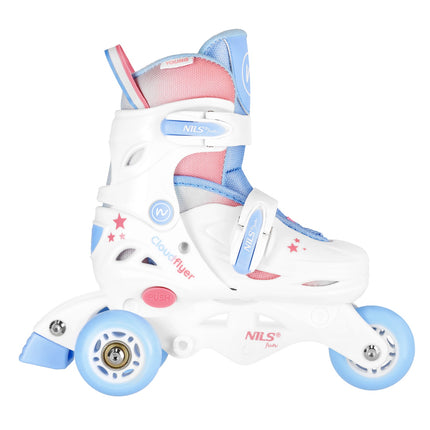 3-in-1 Inline/Quad Skates, White, Size XS-S (30-33)