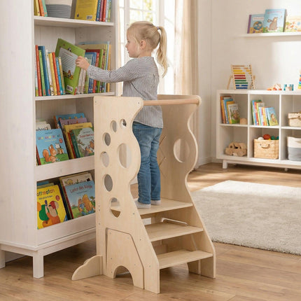 3-in-1 Kids Learning Tower with 2-Step Stool & Safety Bars