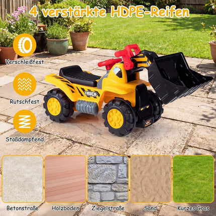3-in-1 Kids Ride-On Excavator Bulldozer with Sound & Helmet