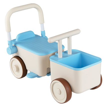 3-in-1 Kids Ride-On Push Car with Storage Basket, Blue