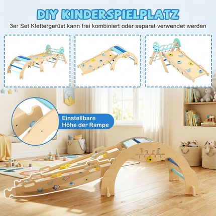 Montessori lezecká sada 3v1 s rampou a obloukem