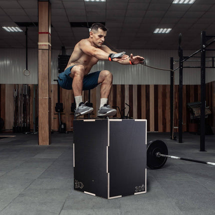 3-in-1 Plyometric Jump Box, 30-24-20 in, 450 lb