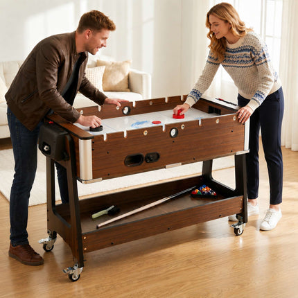 3-in-1 Rotating Game Table: Billiards, Air Hockey, Foosball