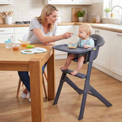 3-in-1 Washable Baby High Chair with Tray & Footrest, Gray