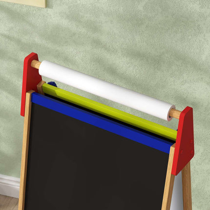 Adjustable height double-sided easel for children with shelf, ages 3-8