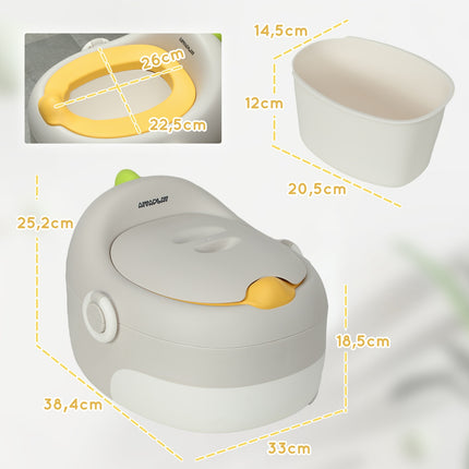 Dětský nočník 3v1 s madlem, šedý, do 50 kg