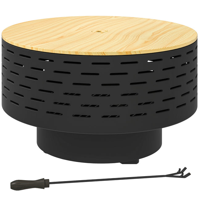Fire pit in stainless steel with grill, 60 cm - Spark protection