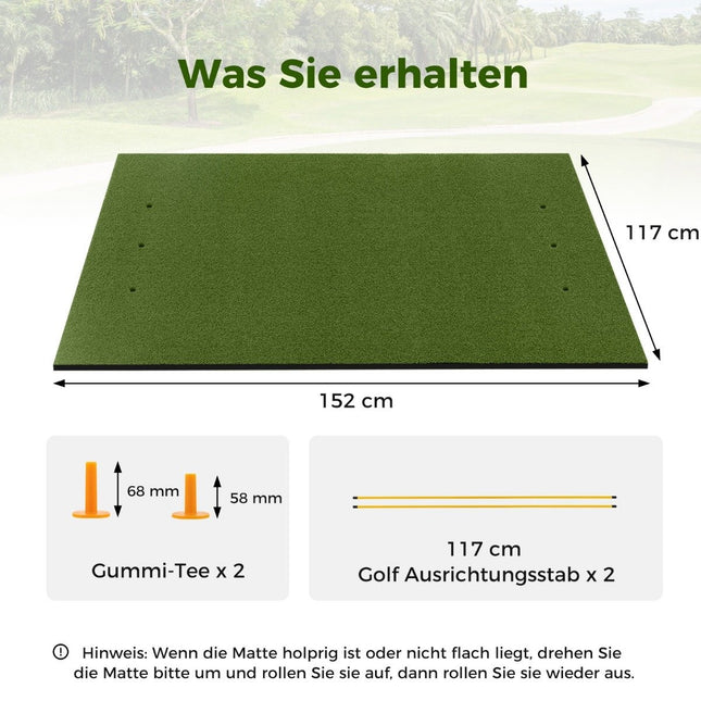 Golfová odpalová podložka 3v1. Kvalitní odpaliště s umělým trávníkem, 152 x 117 cm.