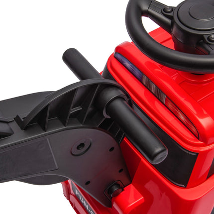 Traveling excavator with music, 25 kg capacity, red/black