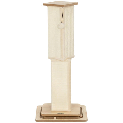 Škrabadlo pro kočky Sisal, 87cm s hracím míčkem, Dub