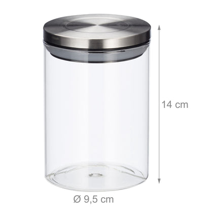 Skleněné dózy s víčky 600 ml, 3 ks