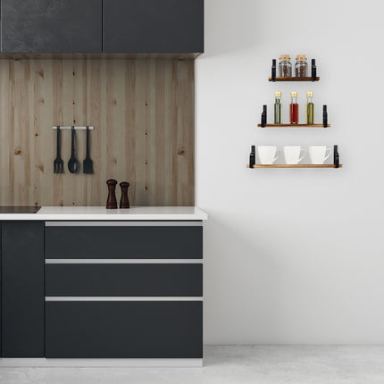 3 pcs. Floating wooden shelves