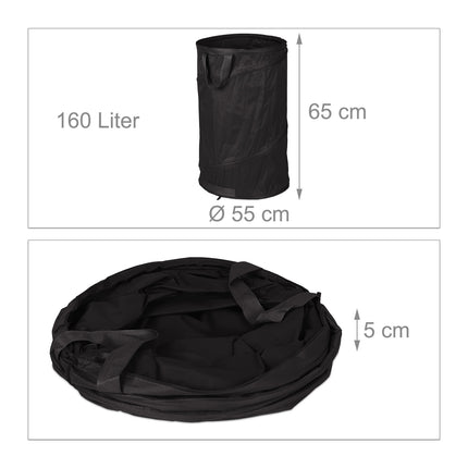 3 ks zahradní vaky 160 l černé