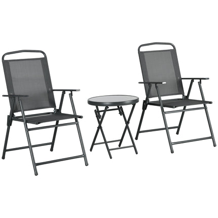 Kovový bistro set 3dílný, odolný povětrnosti, skládací stůl