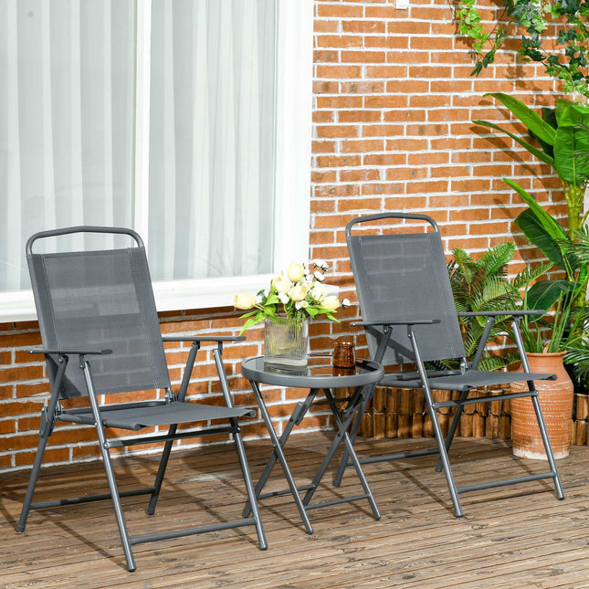 Kovový bistro set 3dílný, odolný povětrnosti, skládací stůl
