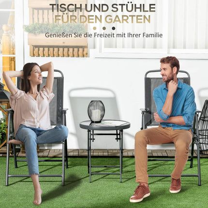 Kovový bistro set 3dílný, odolný povětrnosti, skládací stůl