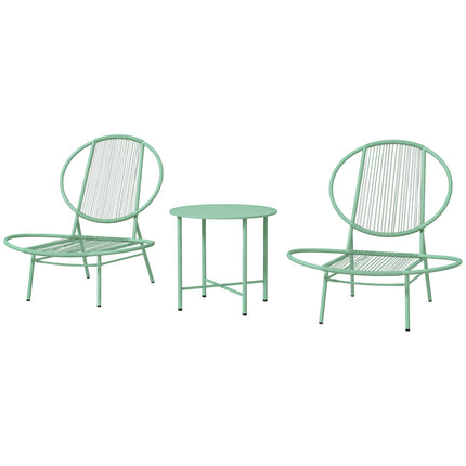 Zelený ocelový bistro set - odolný počasí, ergonomické židle