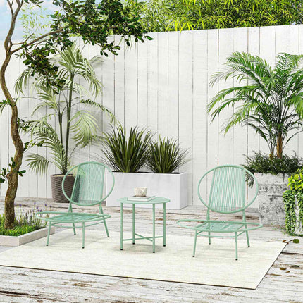Zelený ocelový bistro set - odolný počasí, ergonomické židle