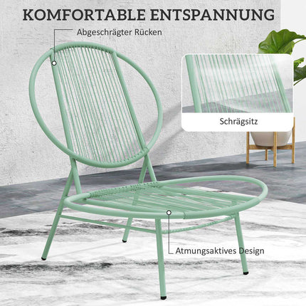 Zelený ocelový bistro set - odolný počasí, ergonomické židle