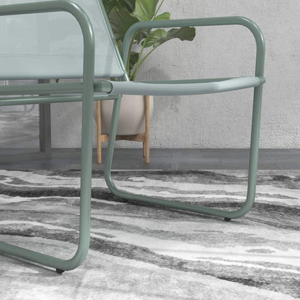 3-piece green mesh bistro set with table and chairs