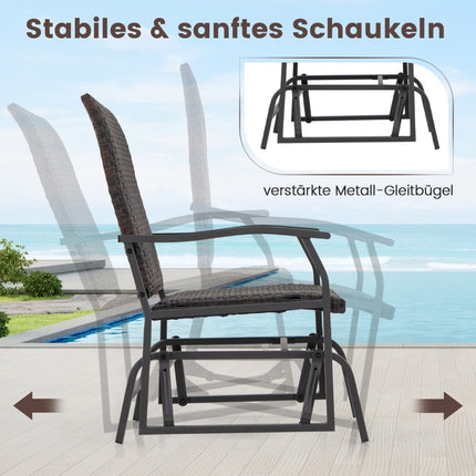 3-delige rotan balkonmeubelset Balkonset met 2 stoelen en tafel Tuinmeubelen met gevoerde zitting
