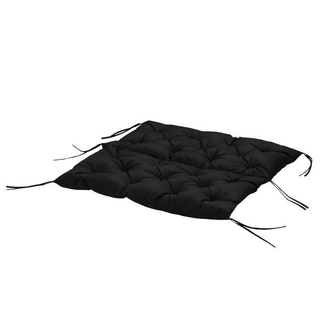 Sedák na lavici pro 3 osoby s popruhy – 100x98x8 cm, černá