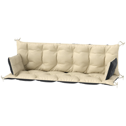 3-seat bench cushion, 180x110x8 cm, beige/black