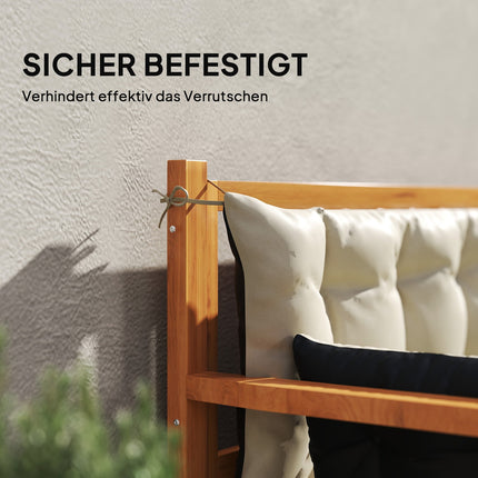 3-seat bench cushion, 180x110x8 cm, beige/black