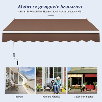 3 x 2.5 m kloubová markýza, sluneční markýza na balkon a terasu, svěrací markýza hnědá
