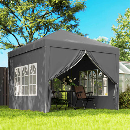 3 x 3 m pavilon se 4 bočními stěnami, UV ochrana, šedý