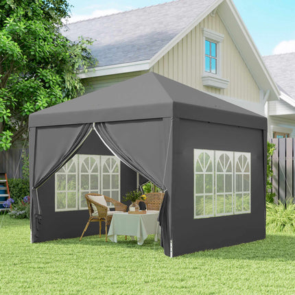 3 x 3 m pavilon se 4 bočními stěnami, UV ochrana, šedý