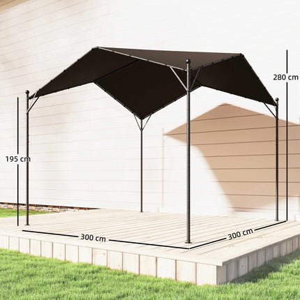 Pergola 3x3 m s kovovou konstrukcí a střechou UPF30+