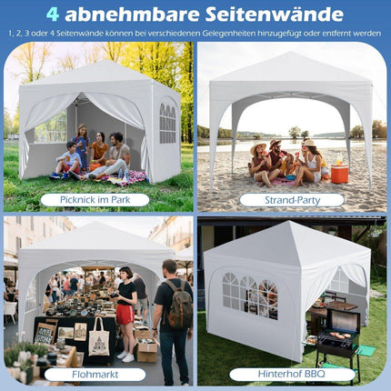 Nůžkový stan 3x3 m se 4 odnímatelnými stěnami