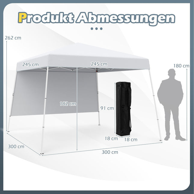 Nůžkový altán 3x3m, vodotěsný, UV ochrana, bílá