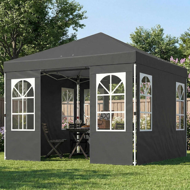 Nůžkový pavilon 3x3m, tkanina Oxford UPF 50+, tmavě šedá