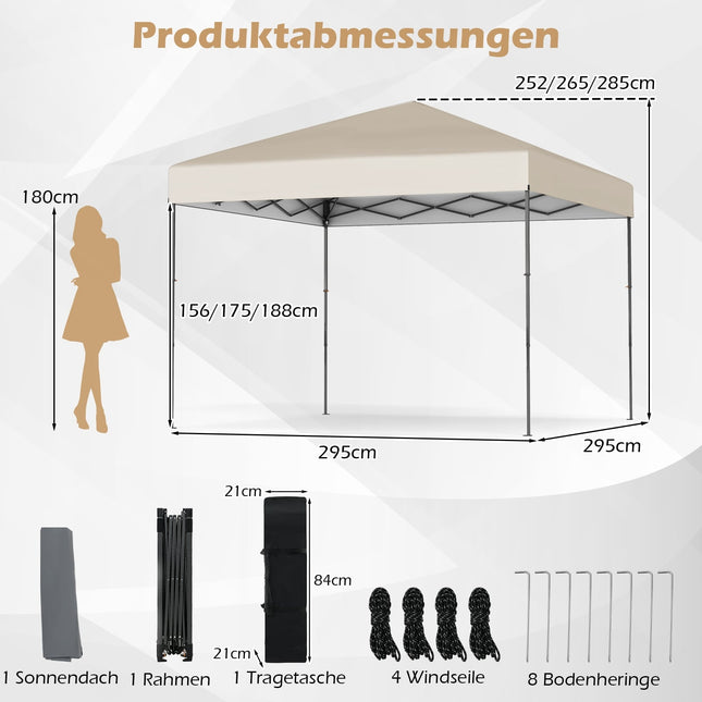 Nůžkový pavilon 3x3 m s ochranou UV50+, bílá