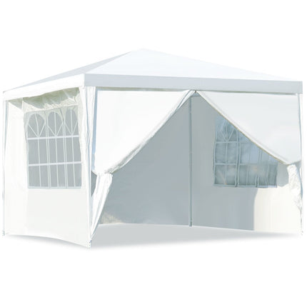 3x3m garden tent with 4 removable side walls & windows ideal for weddings