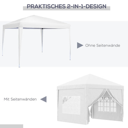 Bílý altán 3x3m s bočními stěnami a UV ochranou
