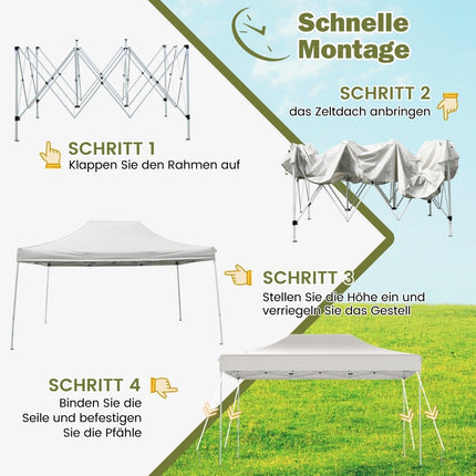 3 x 4.5 m Pop-Up Canopy Tent with Wheels & Ropes