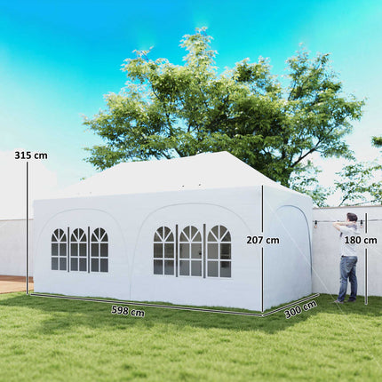 Nůžkový pavilon 3x6m s bočnicemi, nastavitelná střecha, taška