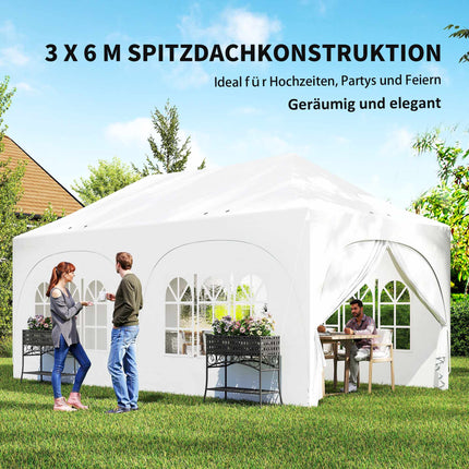 Nůžkový pavilon 3x6m s bočnicemi, nastavitelná střecha, taška