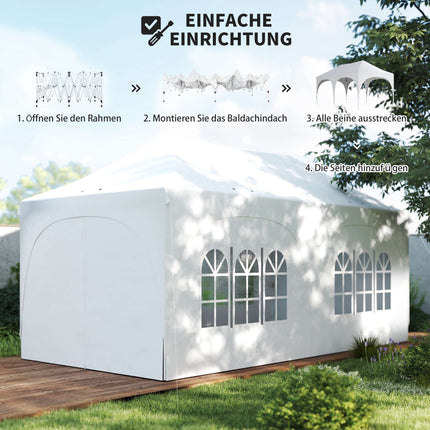 Nůžkový pavilon 3x6m s bočnicemi, nastavitelná střecha, taška
