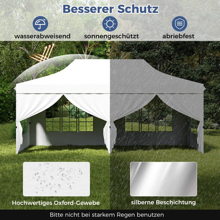 Bílý nůžkový stan 3x6m s odnímatelnými stěnami