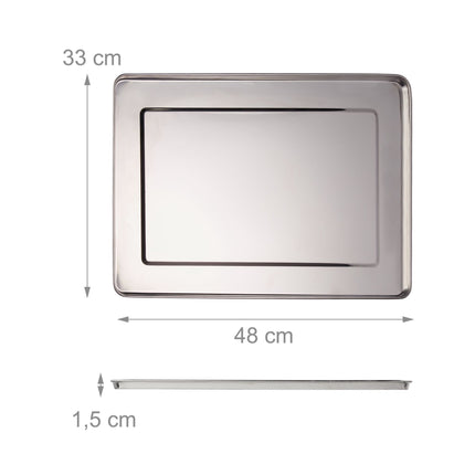 3x Steel Serving Trays